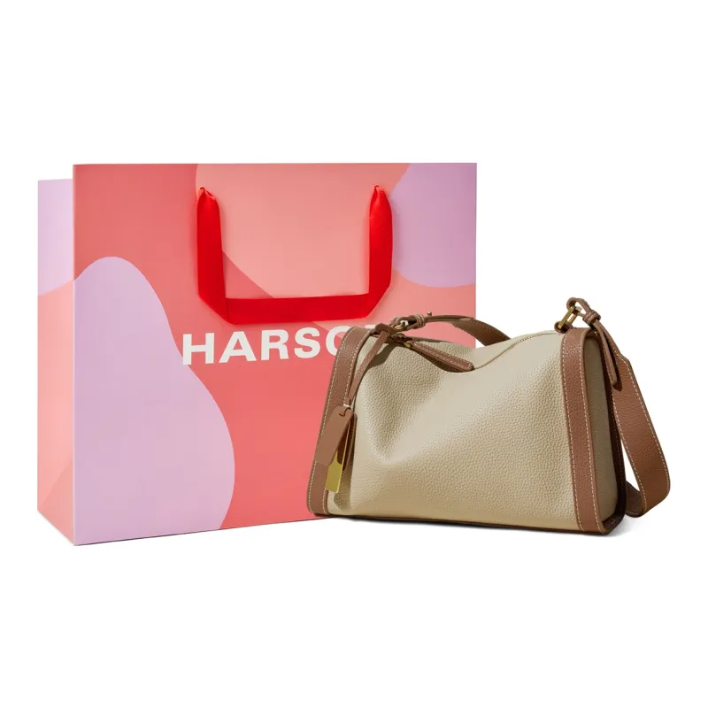 HARSON Cow Leather Pillow Bag Shoulder Bag Medium Size Women's Matcha & Vanilla Ice Cream/Caramel & Sea Salt/Oak Gray-3