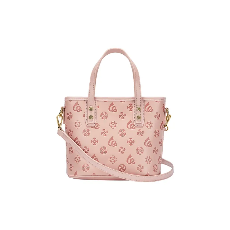 JANE KLAIN Synthetic Leather Basket Bag Handbag Crossbody Bag Regular Women's White/Pink-15