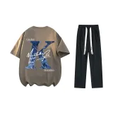 Set (Taupe T-Shirts+Black Pants)