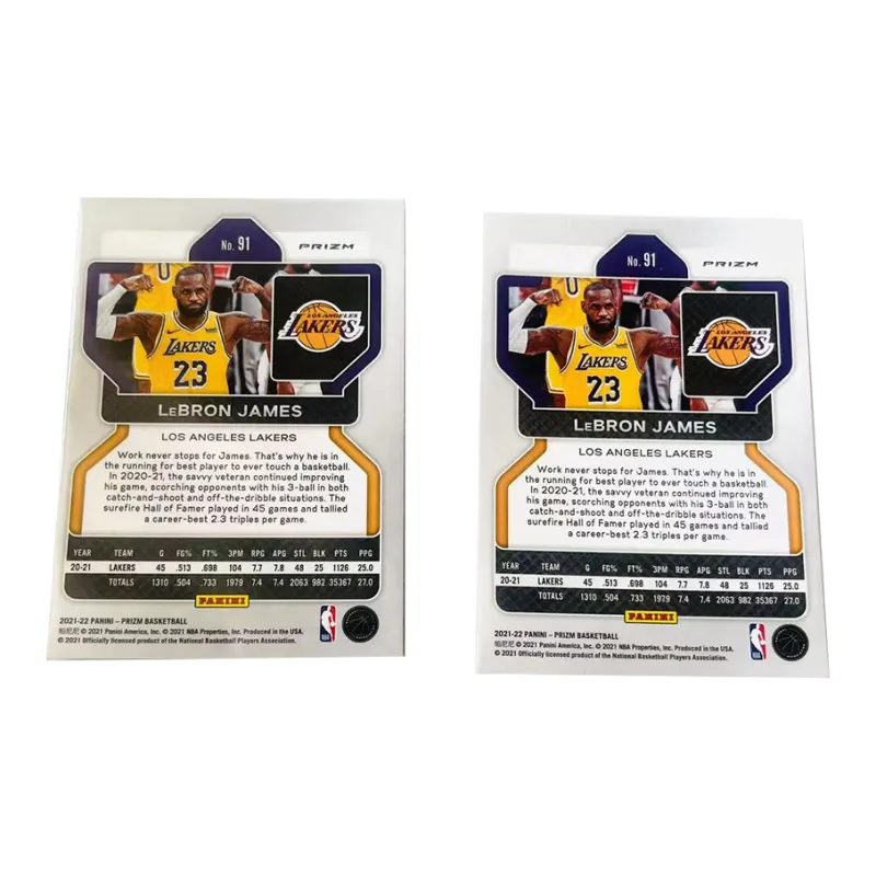 PANINI 21 22 Lakers LeBron James Prizm Refringence Combination Star Card Product Access Sports Cards 2 Pcs-1