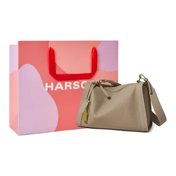 HARSON Cow Leather Pillow Bag Shoulder Bag Medium Size Women's Matcha & Vanilla Ice Cream/Caramel & Sea Salt/Oak Gray
