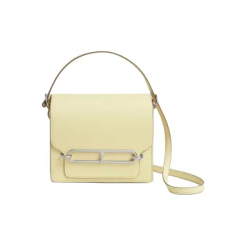 HERMES Roulis Swift Calfskin Pig Nose Bag, Handbag, Shoulder Bag, Crossbody Bag Mini Women's Light Yellow