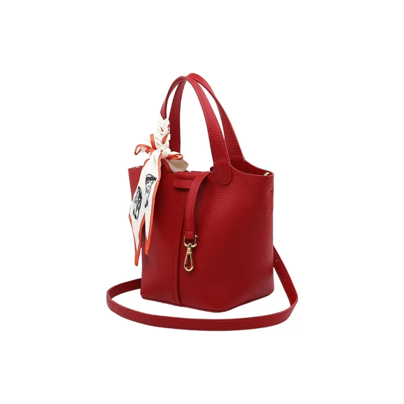 TTaG．baG Microfiber Synthetic Leather Shoulder Bag Women's Red-1