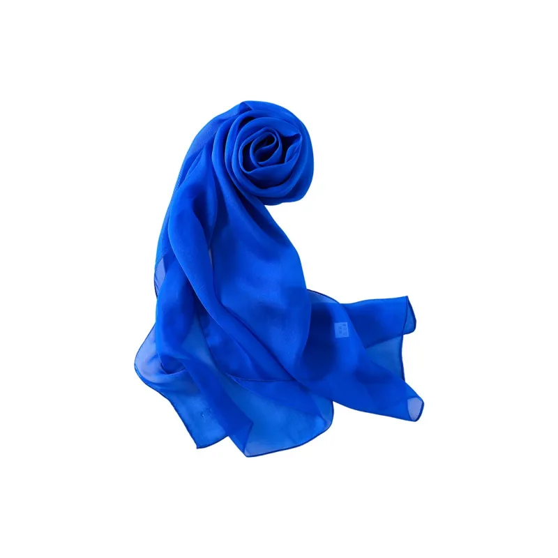 Hang Silk Road Mulberry Silk Silk Scarves Women's White-8