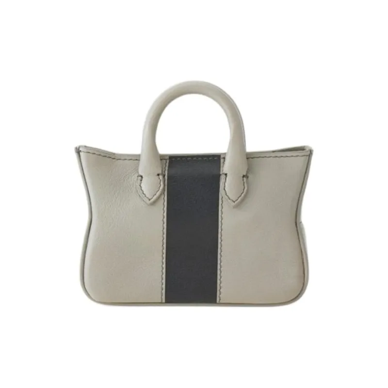 FERRAGAMO Cow Leather Tote Bag Accessory Mini Men's Concrete Gray+Black-2