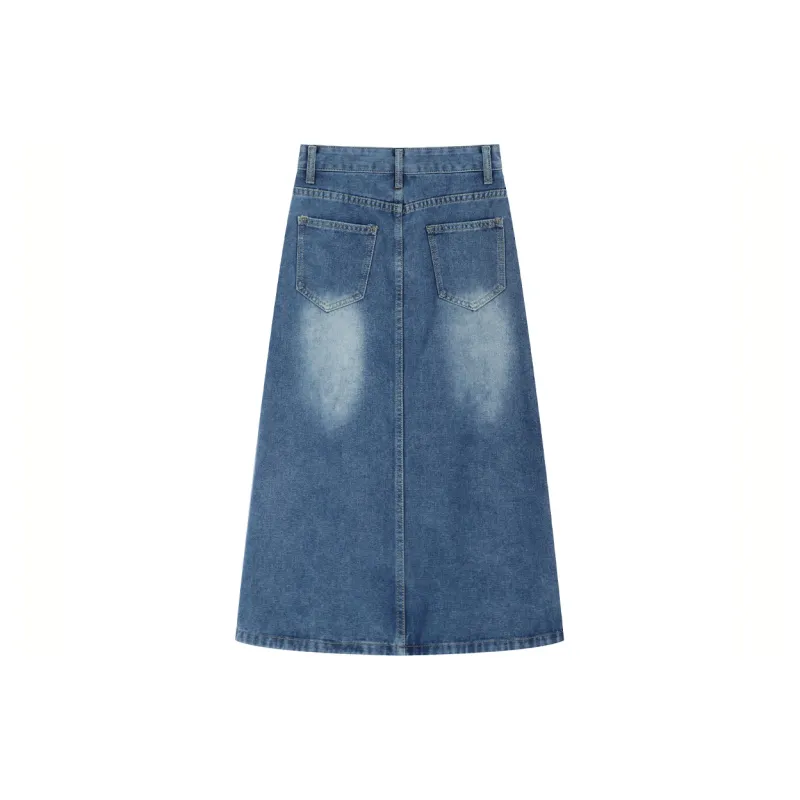 DGMZ Denim Long Skirts Women's Blue-1