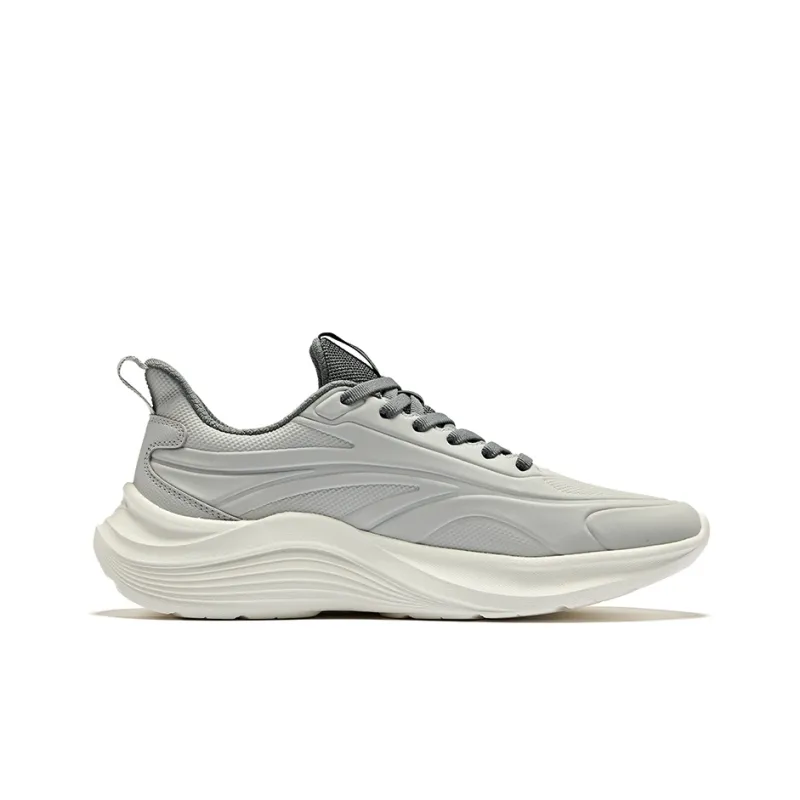 Erke Cushioning Wear Resistant Low Top Running Shoes Men's Mist Gray Steel Gray-1