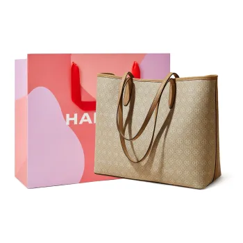 HARSON PVC Tote Handbag, Shoulder Bag Women's Khaki