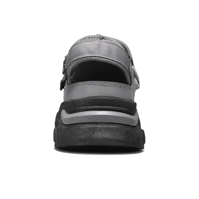 Warrior Casual Chef Shoes Abrasion Resistant Slip Resistant Beach Sandals Men's Gray-3