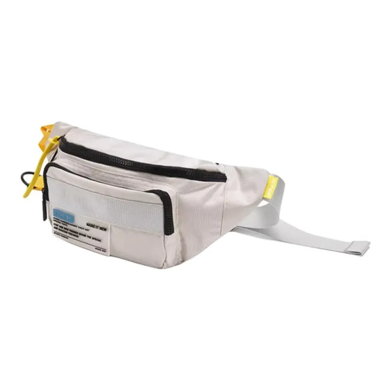 XTEP Fabric One Shoulder Sling Bag Fanny Pack Unisex Light Gray/Black/Blue-1