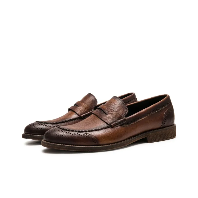 Bansley Dress Shoes Men Low Top Black/Brown/Coffee-13