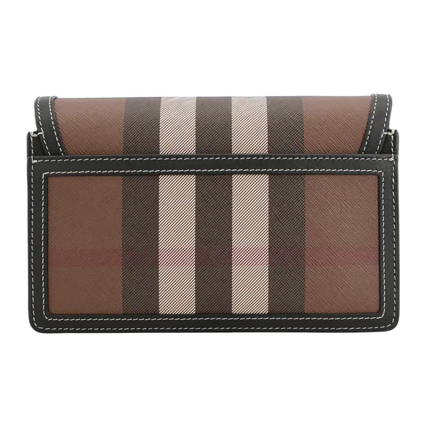 Burberry Canvas With Leather Shoulder Bag Crossbody Bag Unisex Dark Brown-4