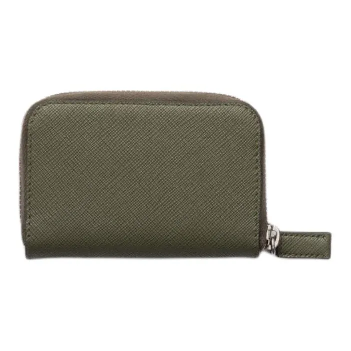 PRADA Saffiano Leather Coin Purse Wallet Men's Green-1