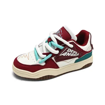 DEVIL AND ANGEL Skateboard Shoes Unisex Low Top White