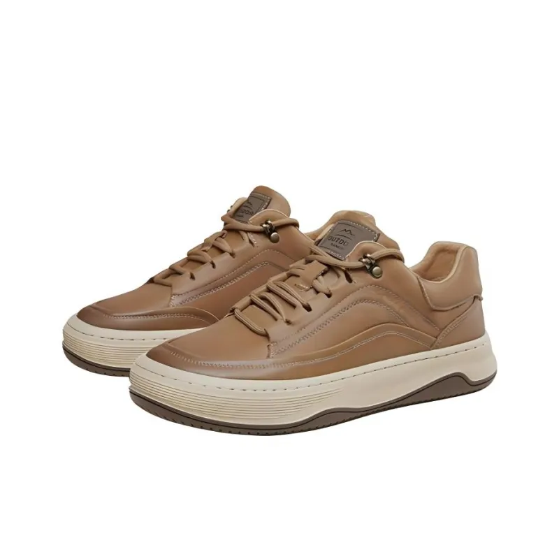 KANGNAI Skateboard Shoes Men Low Top Black/Earth Yellow-4