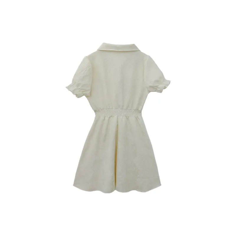 Icicofficial Short Sleeved Dress Women's Apricot-1