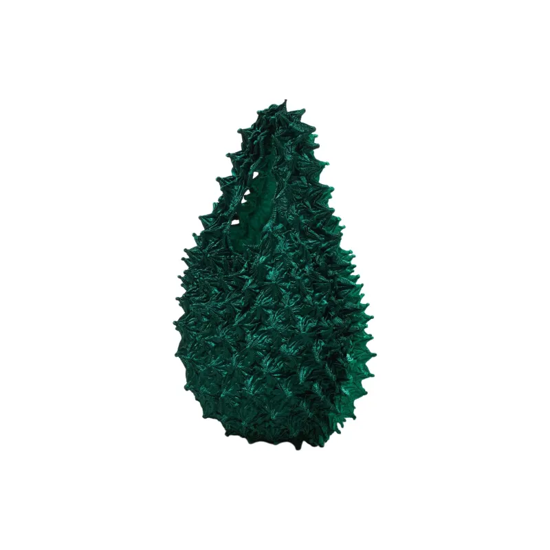 BUNZABURO Polyester Sea Urchin Bag Durian Bag Handbag Medium Size Women's Dark Green & Emerald Green-0