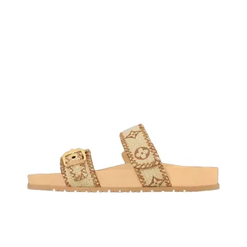 LOUIS VUITTON Bom Dia Slide Slippers Women's Brown