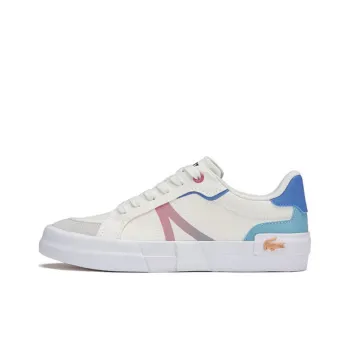 LACOSTE Anti Slip Wear Resistant Low Top Skateboard Shoes Women's White
