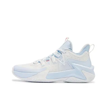 QIAODAN Slip Resistant Cushioning Wear Resistant High Top Basketball Shoes Men's Blue White