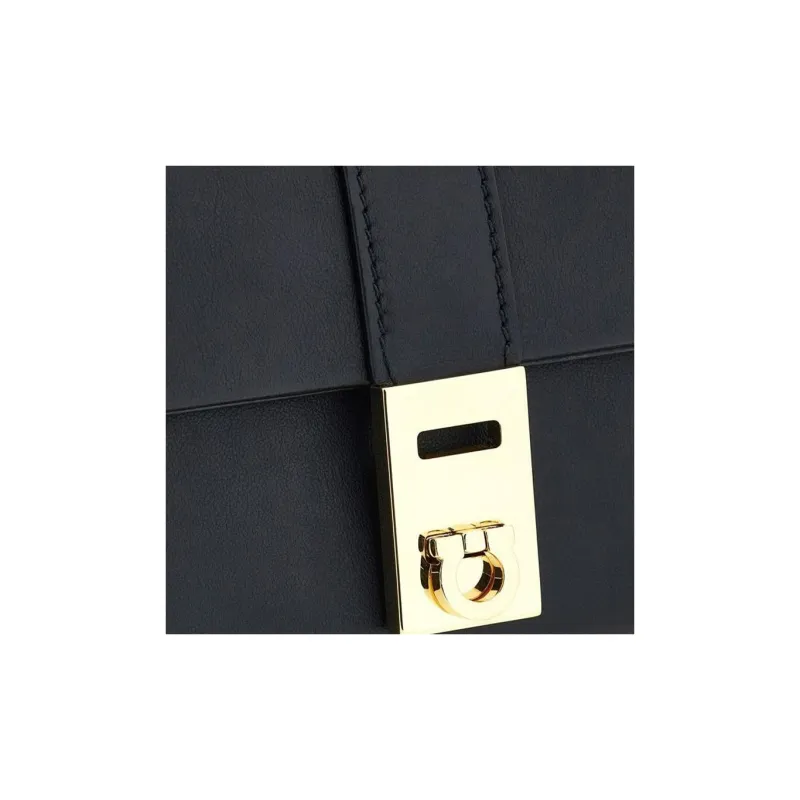 FERRAGAMO Cow Leather Wallet Women's Black-5