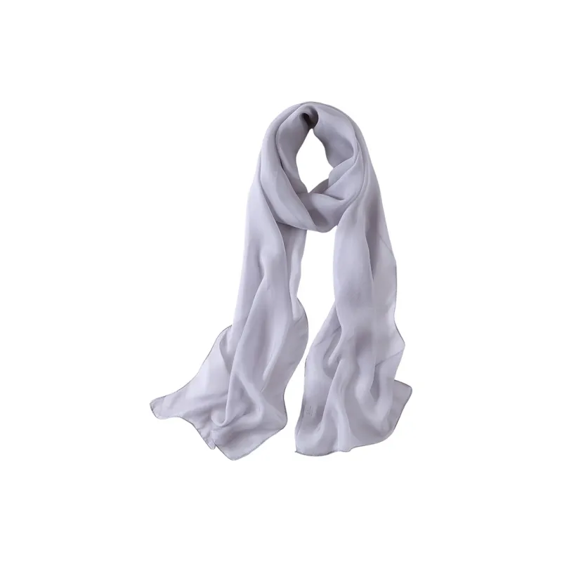 Hang Silk Road Mulberry Silk Silk Scarves Women's White-5