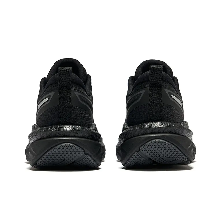 Erke Cushioning Wear Resistant Low Top Running Shoes Women's Jet Black Carbon Gray-4