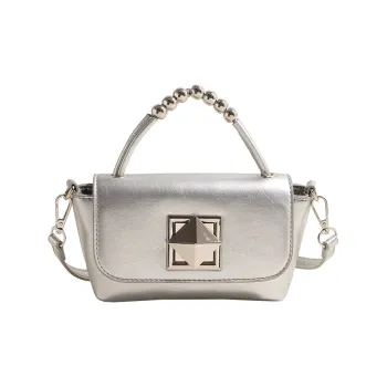 Morellybear PU Crossbody One Shoulder Handbag Women's Silver/Pink/Black/Ecru