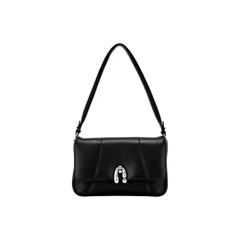 Hush Puppies Sheepskin With Synthetic Leather Small Square Bag Shoulder Bag Women's Black/White