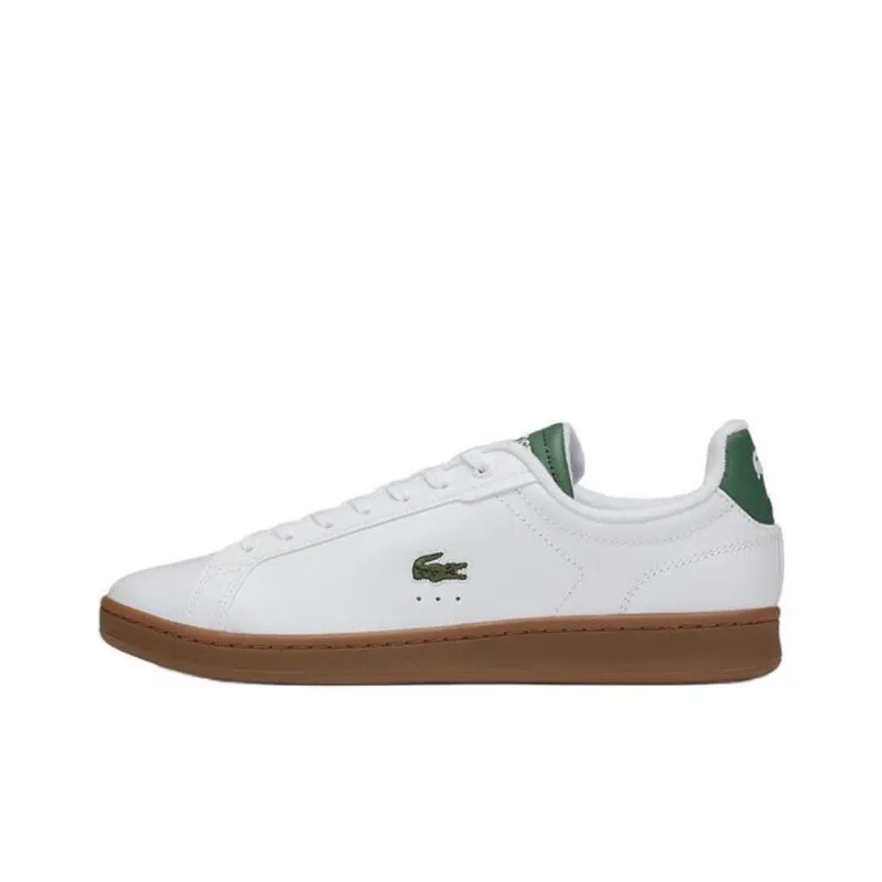 LACOSTE Anti Slip Wear Resistant Low Top Skateboard Shoes Men's White Green-0