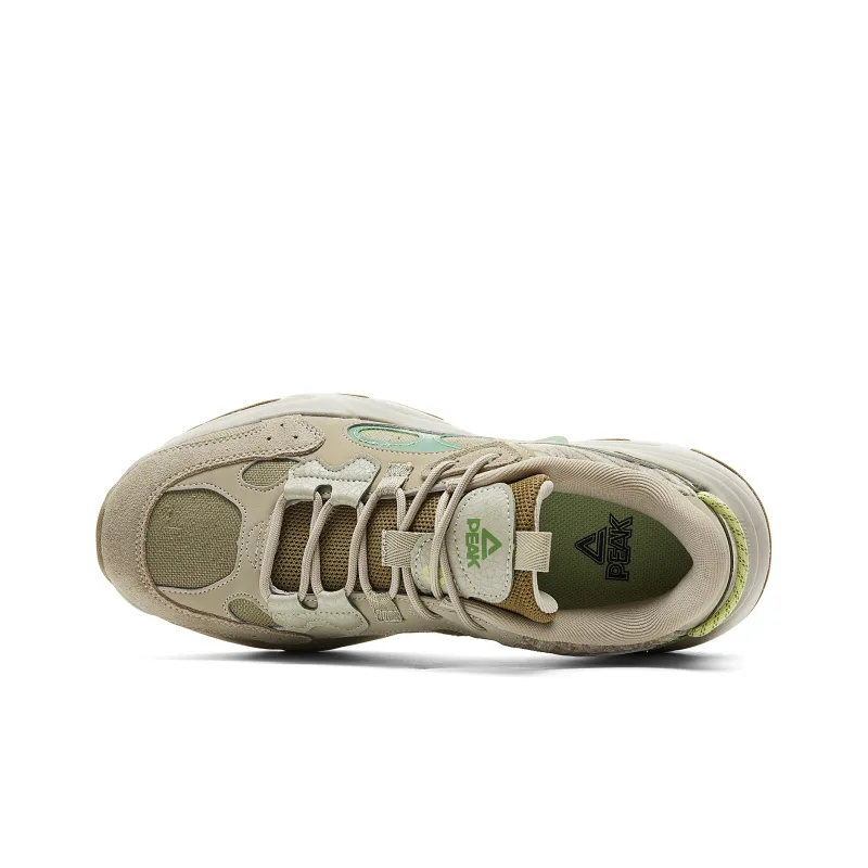 PEAK Cushioning Rebound Wear Resistant Breathable Slip Resistant Low Top Casual Shoes Men's Stone Green-3
