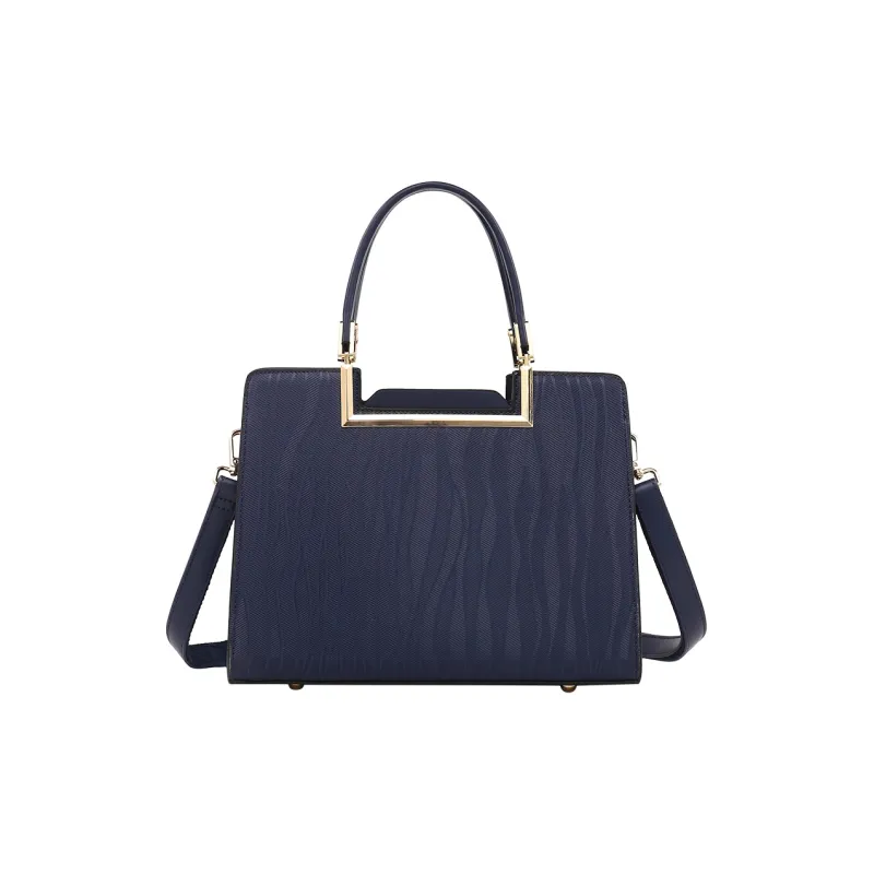 TTaG．baG Microfiber Synthetic Leather Handbag Women's Blue-0