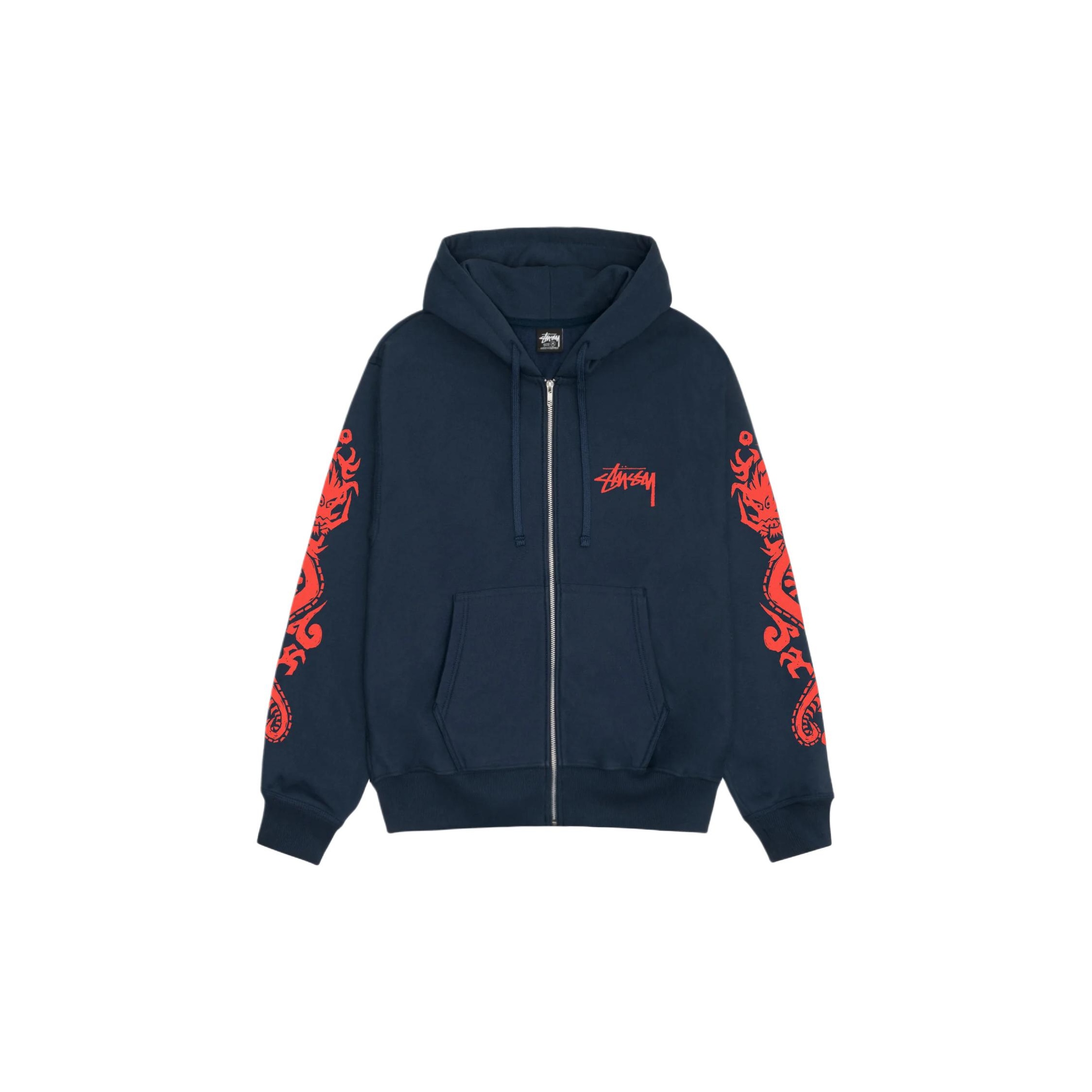 Stussy Outline Zip Hoodie Black L - POIZON