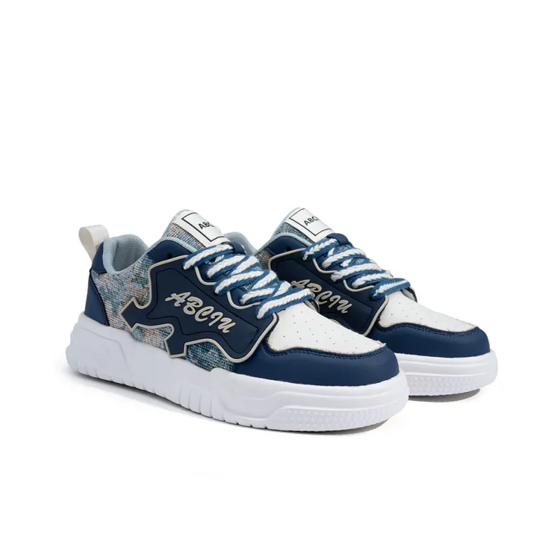 Seattle Palm Stylish Skateboarding Shoes Unisex Blue-4