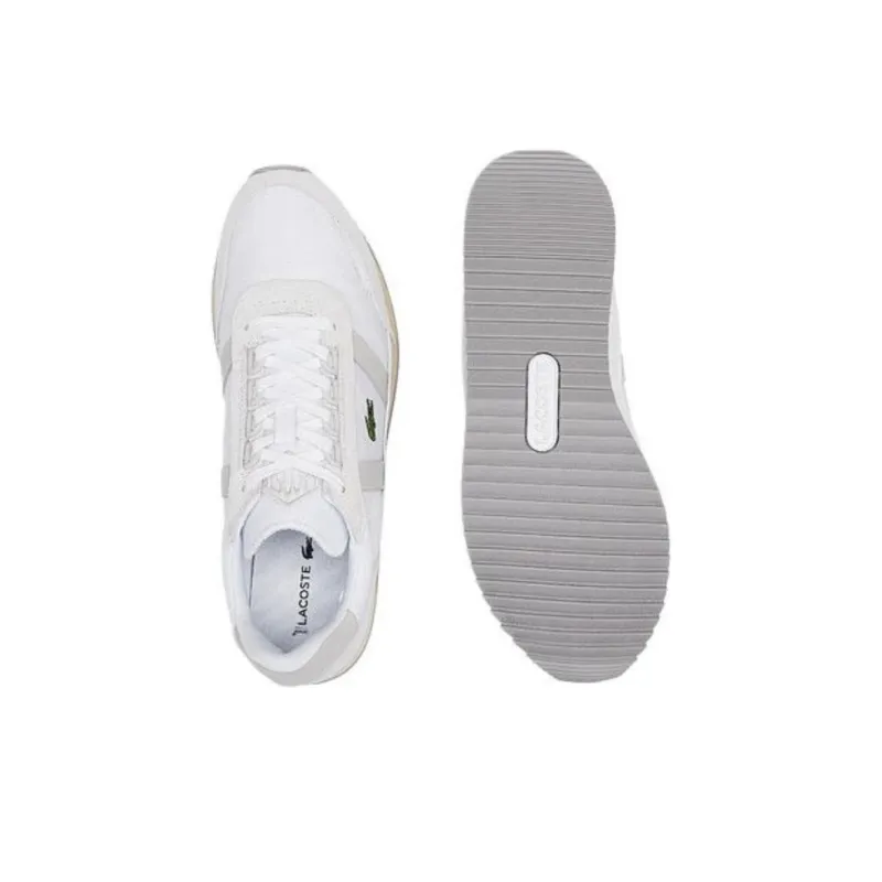 LACOSTE Anti Slip Wear Resistant Low Top Casual Shoes Men's Ecru-4