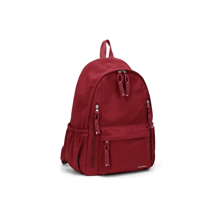 Simvay Clos Fabric Backpack Large Size Women's Burgundy-1