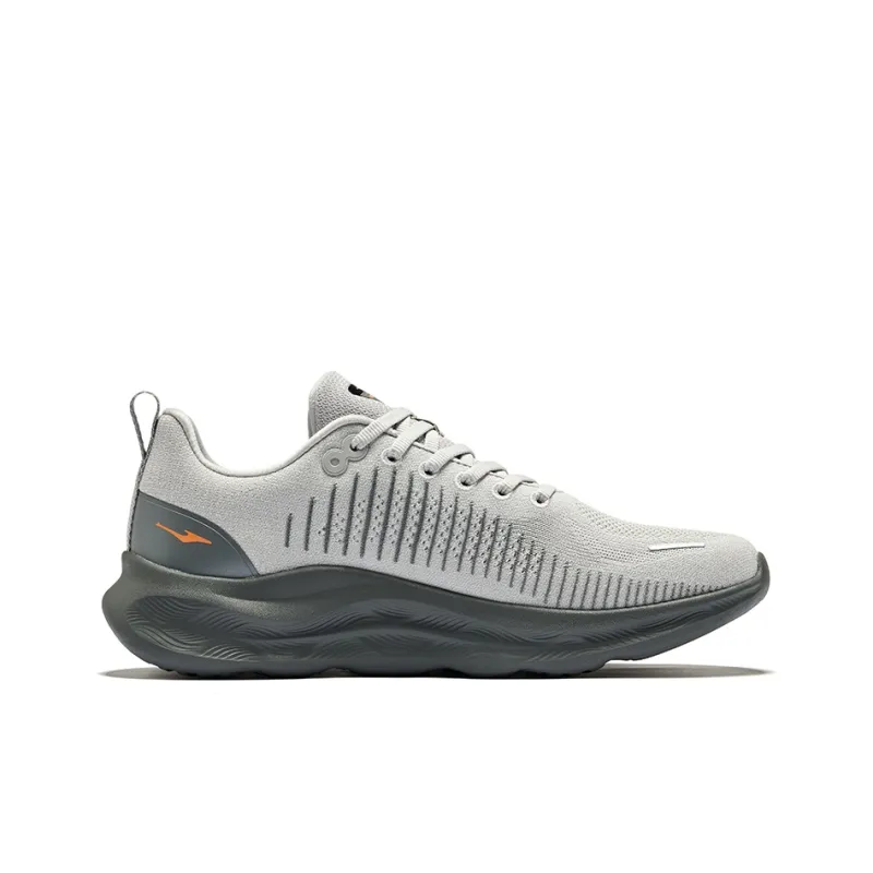 Erke Cushioned Wear Resistant Breathable Low Top Running Shoes Men's Cloud Gray Steel Gray-1
