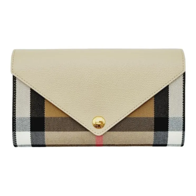 Burberry Canvas With Leather Envelope Bag, One Shoulder Crossbody, Clutch Women's Light Beige-1