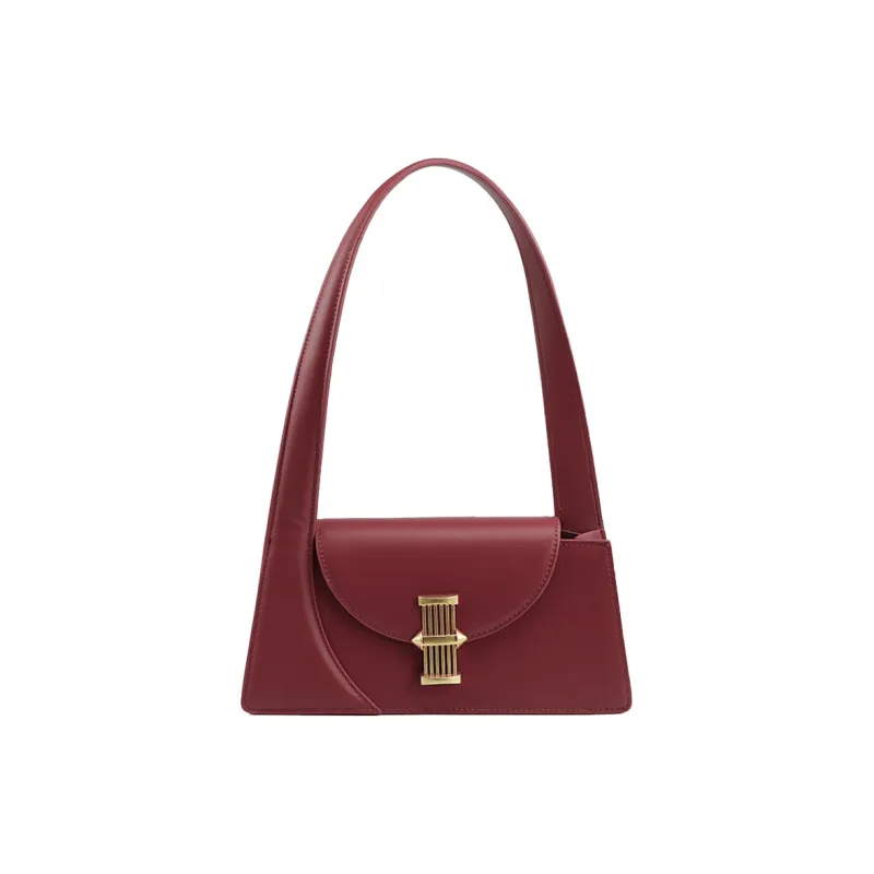 HAWA Artificial Leather Shoulder Bag Women's Black Beige/Ecru/Red-7