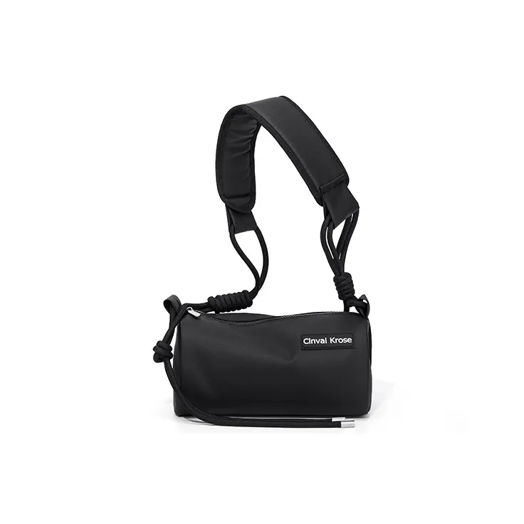 Simvay Clos Fabric Commute Bag Shoulder Bag Small Size Unisex Khaki/Black-6