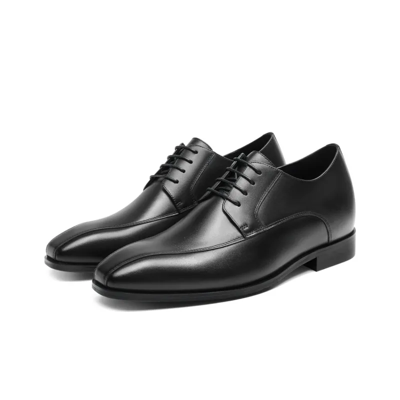 He Jinchang Dress Shoes Men Low Top Brown-3
