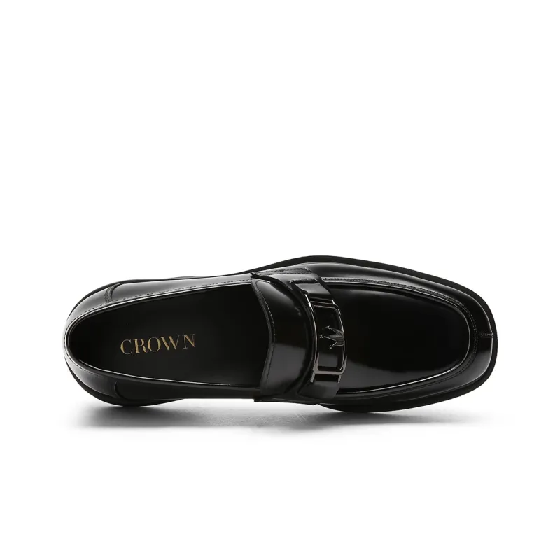 CROWN Loafers Men's Black One Yard Larger-3
