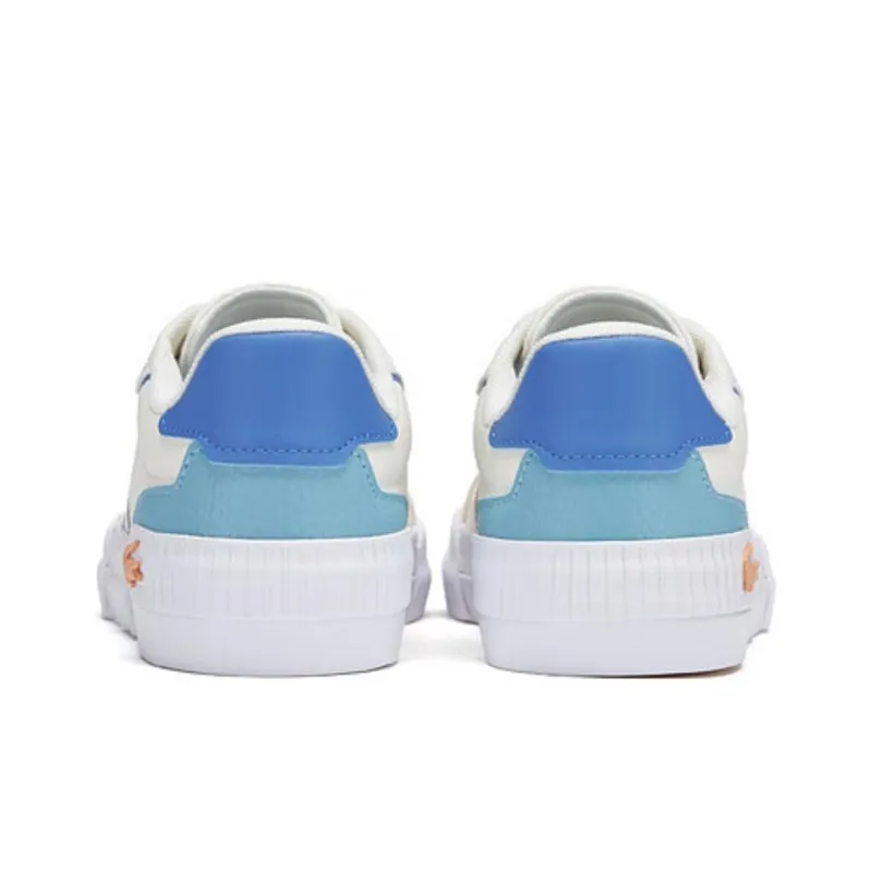 LACOSTE Anti Slip Wear Resistant Low Top Skateboard Shoes Women's White-3