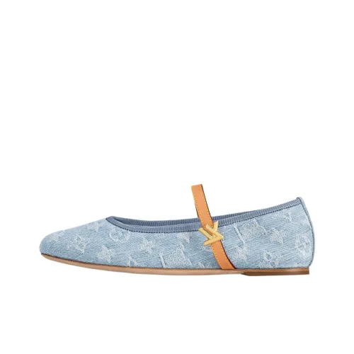 LOUIS VUITTON Twist Mary Jane Shoes Women's Light Blue