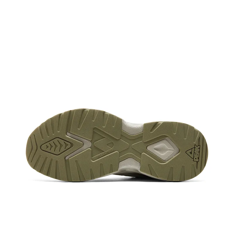 PEAK Cushioning Rebound Wear Resistant Breathable Slip Resistant Low Top Casual Shoes Men's Stone Green-5