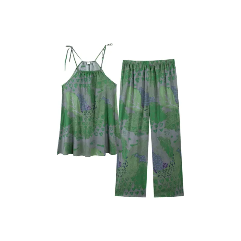 ZumashL Pajama Set Women's Spotted Turquoise-0