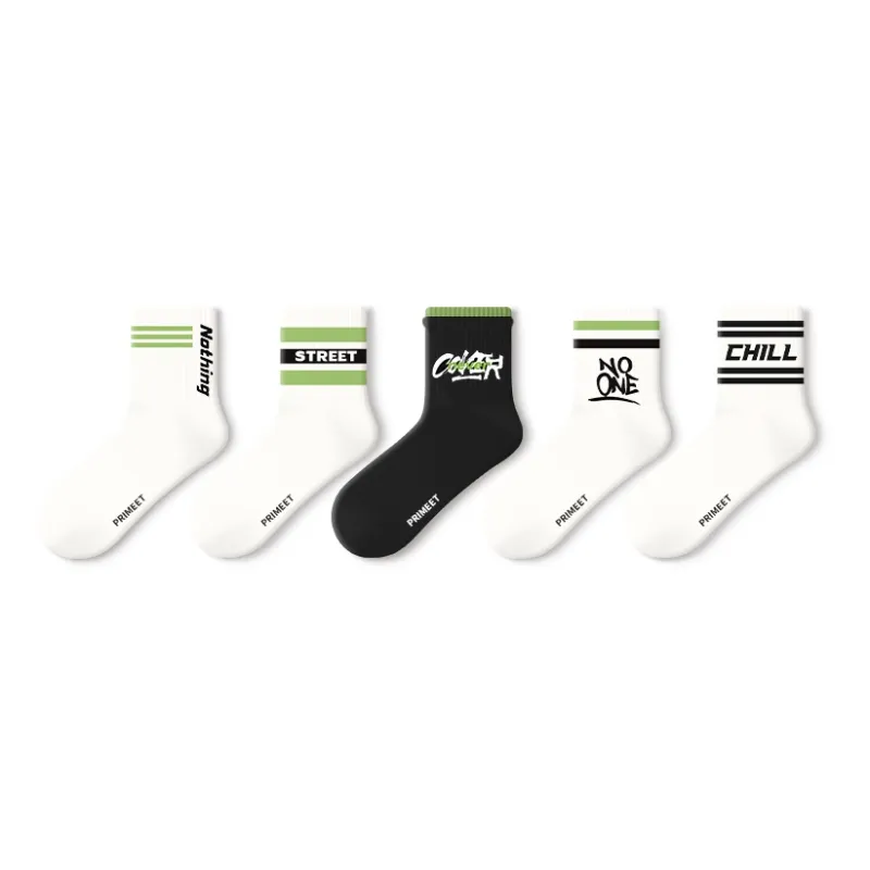 Primeet Mid Calf Socks Fall Winter Unisex 5 Pack Mixed Color-43