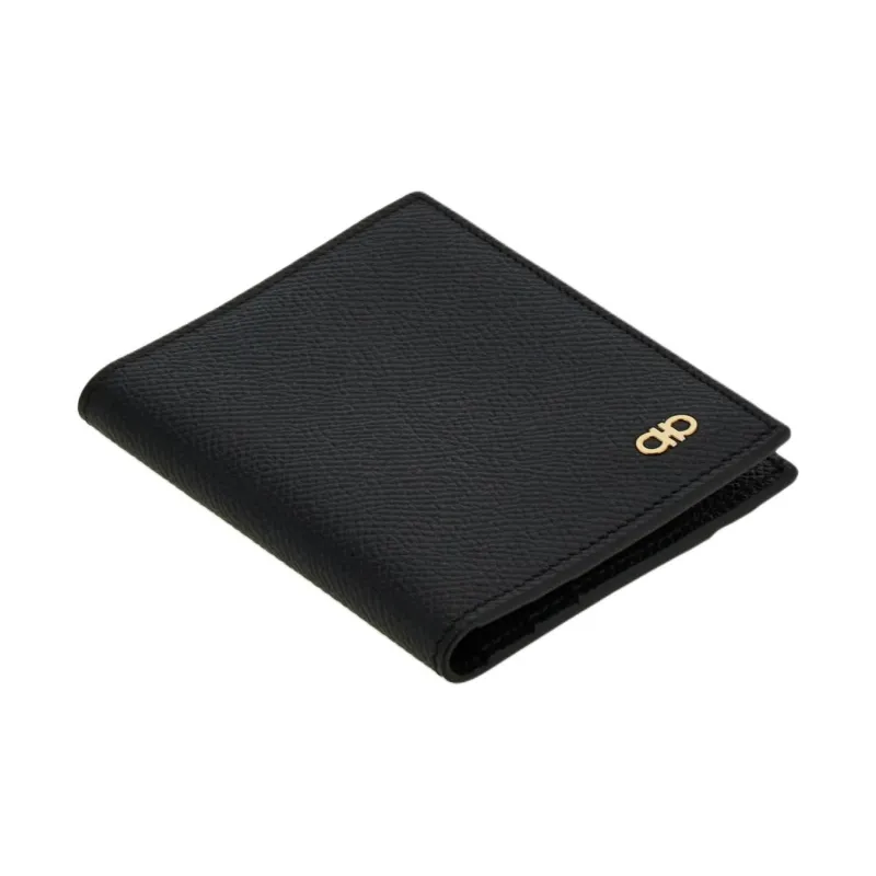 FERRAGAMO Leather Card Holder Men's Black-2