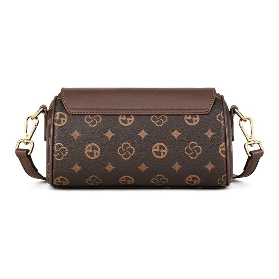 VINEY Synthetic Leather Shoulder Bag Crossbody Bag Cylinder Bag Regular Women's Coffee-3