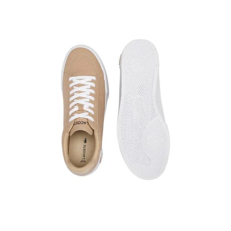 LACOSTE L004 Low Top Skateboard Shoes Men's Khaki-3